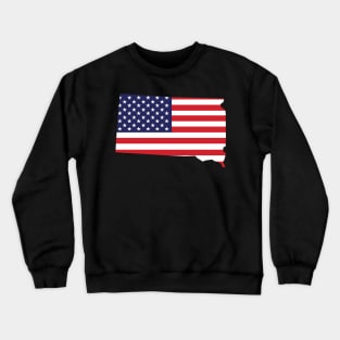 South Dakota State Shaped Flag Background Crewneck Sweatshirt